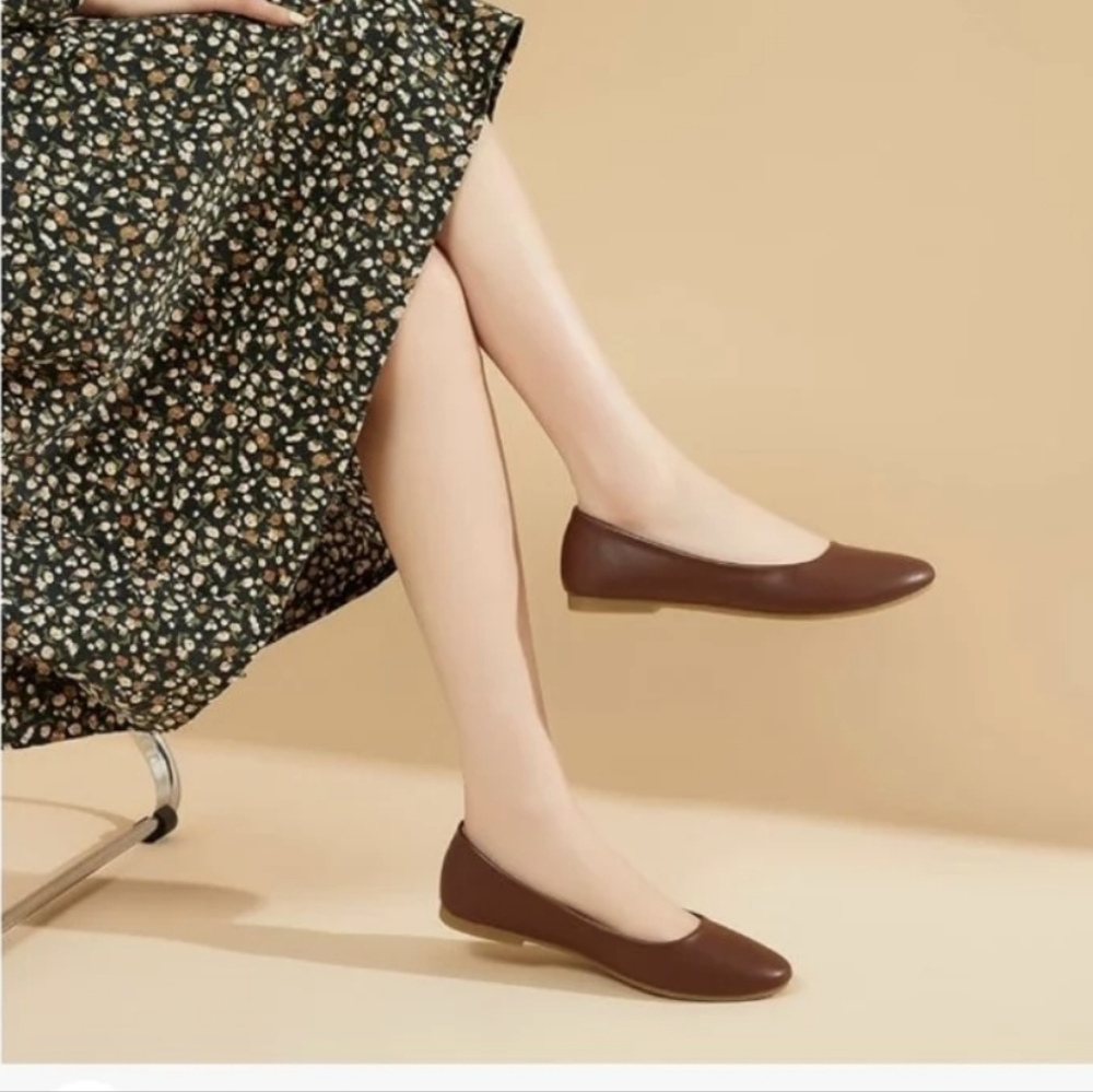 Women's Flats Shoes Ballet Flats Comfortable PU Leather  Size 11